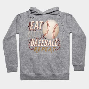 Eat Sleep Baseball Repeat Funny Baseball Player Hoodie